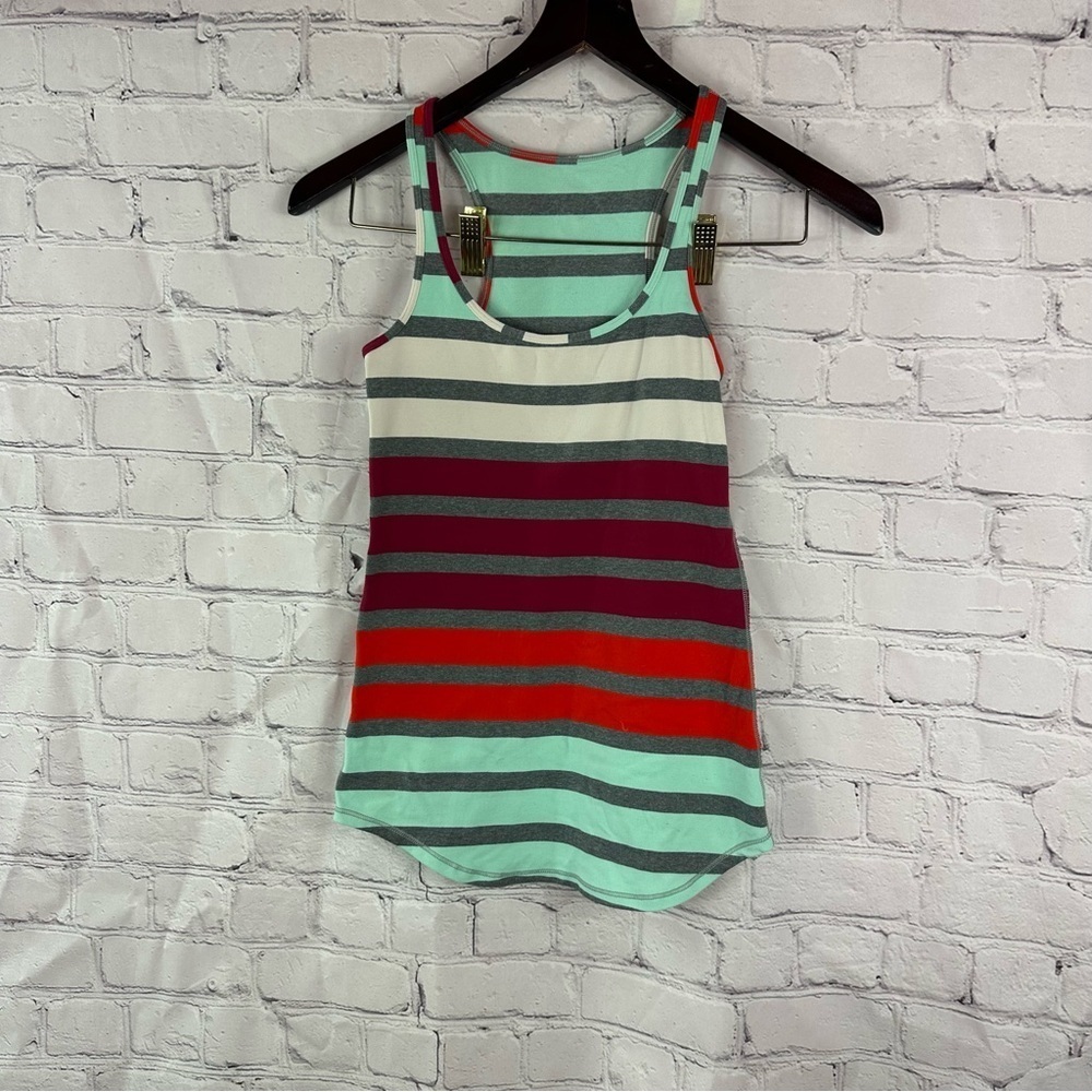 lululemon refresh racer triplet twin stripe toothpasteTank Top sz XS